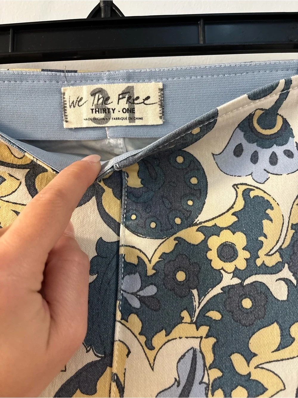 Free People Flared Pants in Yellow, Navy & Cream - Picture 5 of 7